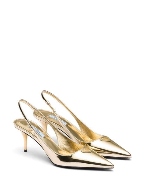 prada leather pointed toe pump|prada metallic slingback pumps.